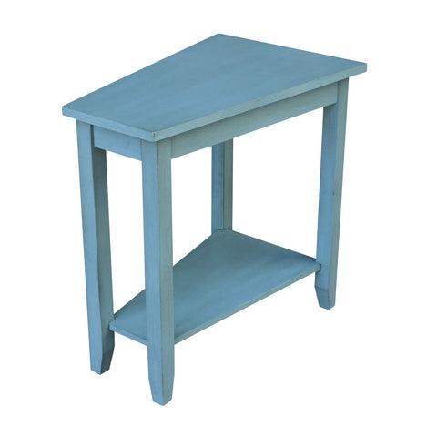 International Concepts Solid Wood Keystone Accent Table in Ocean Blue