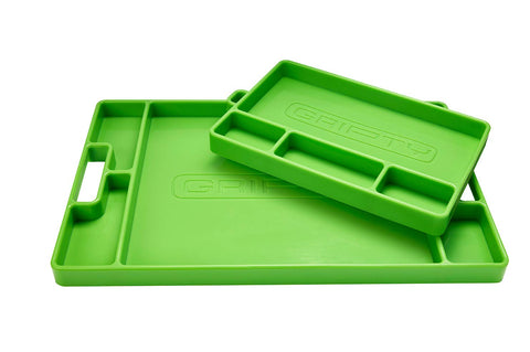 Gripty (Duo-Pack) | PREMIUM Silicone Tool Tray | Flexible | Multi Purpose Mat | Portable Tool Box Organizer | No Magnets | Easy Clean Up | (ORIGINAL Green)