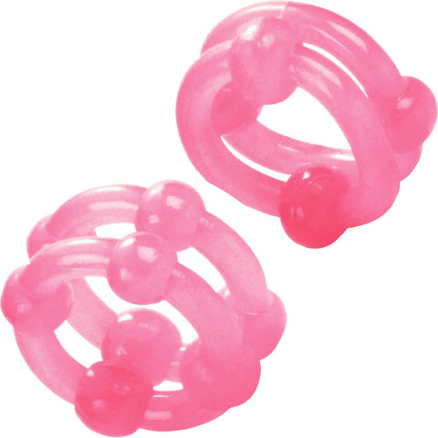 Island rings double stacker - pink