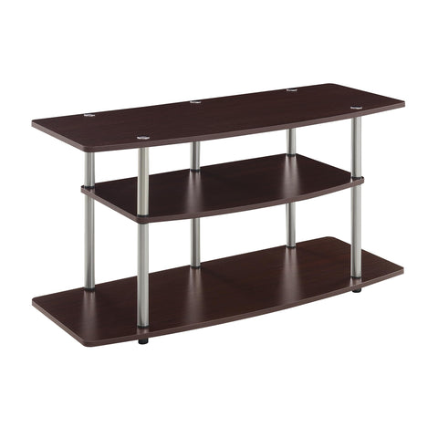 Convenience Concepts Designs2Go No Tools 3-Tier Wide TV Stand 42" - Entertainment Center for TVs up to 46 Inches, Modern TV Mount with Shelves for Living Room, Cherry
