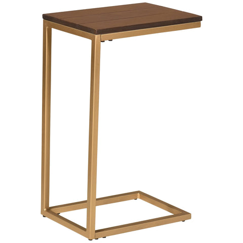 Ashton 16" Wide Elm Top and Gold Frame Computer Tray Table