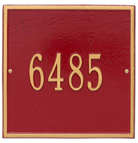 Whitehall Products One Line Personalized Square Wall Plaque, Standard, Red/Gold