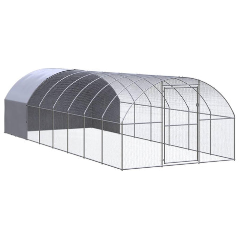 vidaXL Large Outdoor Chicken Coop Galvanized Steel for Ducks and Chickens with Roof | Poultry House Backyard Weatherproof Durable Design Easy Assembly Cage Hen Hutch Animal Enclosure Cages