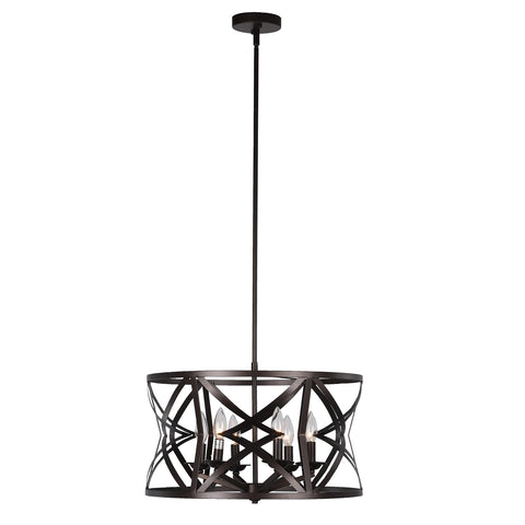 Chloe Lighting Alina Farmhouse 5 Light Oil Rubbed Bronze Finish Ceiling Pendant 21" Wide