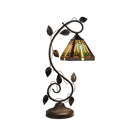 Chloe Lighting Innes Tiffany-Style 1-Light Mission Accent Table Lamp 6" Shade