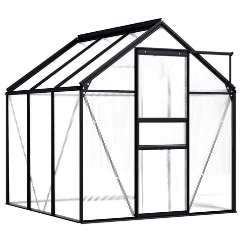 vidaXL Aluminium Greenhouse, 38.9 ftÂ² Spacious Anthracite Design, Thermally Insulated, UV , with Effective Water Drainage System, Suitable for Hobby Gardening