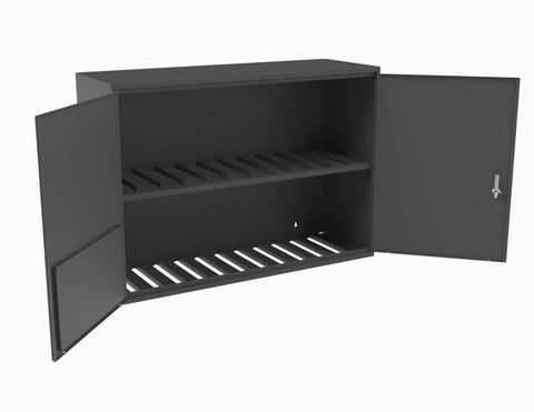 Durham 060-95-WSS Fixed Slotted Shelf Aerosol Cabinet, Gray