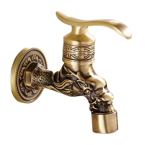Panda Legends [Dragon] Brass Antique Faucet Mop Pool Faucet Wall Faucet Kitchen/Garden
