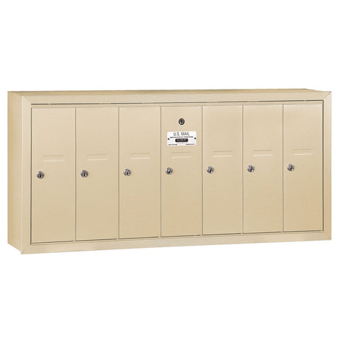 Vertical Mailbox (Includes Master Commercial Lock) - 7 Doors - Sandstone - Surface Mounted - Private Access