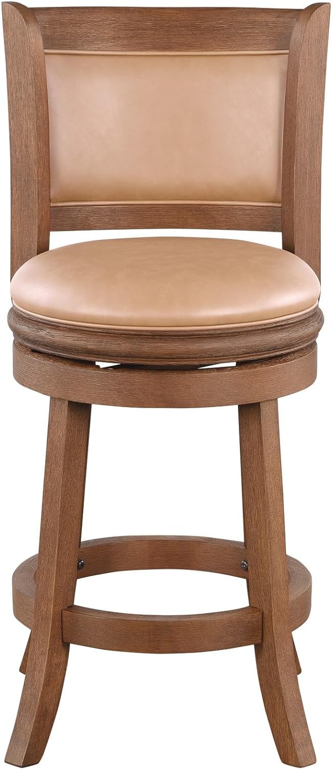 Boraam Augusta Stool, Counter Height, Chestnut Wire-Brush