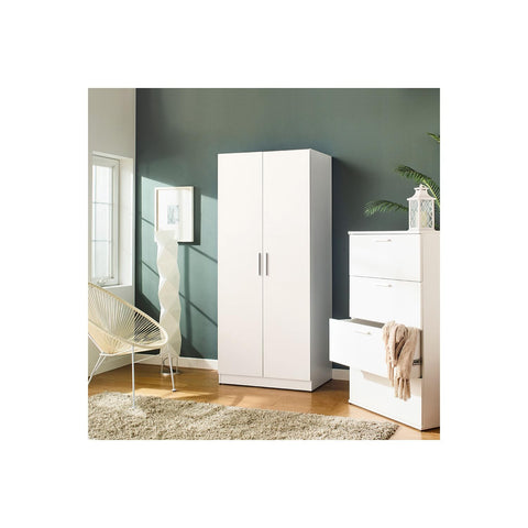 Klair Living Mia Tall Shoe Cabinet with Six Shelves in White