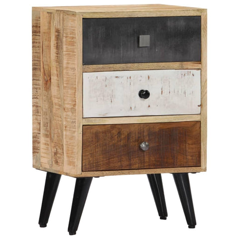 vidaXL Solid Mango Wood Bedside Cabinet Home Indoor Bedroom Side Drawer Cabinet Bedside Telephone Stand Nightstand Bed Stand Furniture