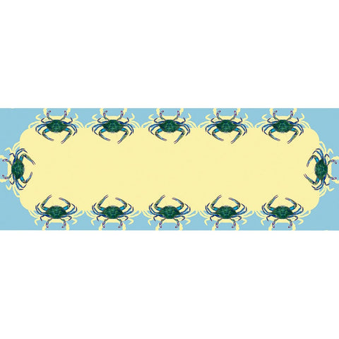 Betsy Drake Blue Crab Table Runner, 13" x36"