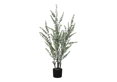 Monarch Specialties I 9561 Artificial Plant, 44" Tall, Eucalyptus Tree, Indoor, Faux, Fake, Floor, Greenery, Potted, Real Touch, Decorative, Green Leaves