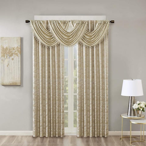 Oakestry Cassius Blackout Window Sheen Marble Jacquard Treatment Panel Curtain Fits 1.25" Rod Elegance and Luxury Privacy Protection Easy to Wash, Gold