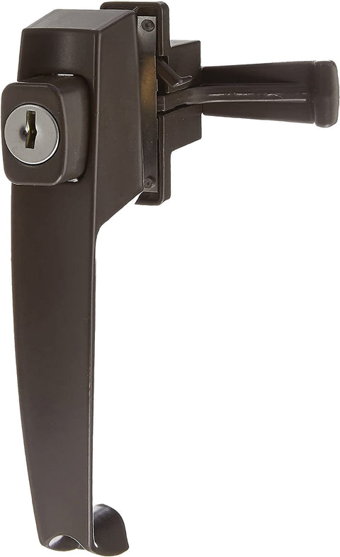 Wright Products - Tie Down Keyed Push Button Door Latch for Screen and Storm Doors, Florida Bronze
