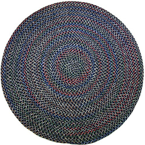 Rhody Rug Katie KA13 Navy 8' x 8' Round - Braided Area Rug, Home Decor, Floor Mat or Bedroom Rug - Easy Care, Ideal for High Traffic Areas in Hallway and Living Room - Made in USA