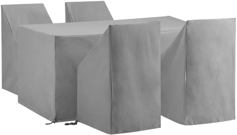5Pc Outdoor Dining Furniture Cover Set Gray - 4 Dining Side Chairs & 1 Dining Table