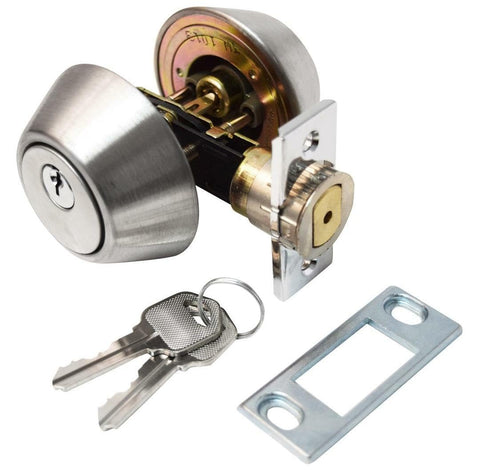 Valterra L32CS3208 Silver Double Cylinder Deadbolt - 5/8" Throw, Key Lock