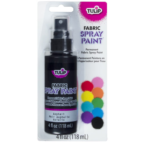 Tulip Fabric Paint, Permanent Spray on Paint, 4 fl oz Black Asphalt