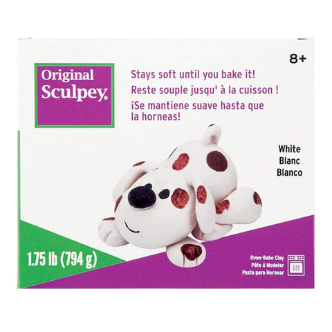 Sculpey: Original Clay: White - 1.75 lb - Polymer Oven Bake Clay, Non-Toxic, Sculpting, Bake-Sand-Paint, Adults & Kids, Art & Craft Supplies