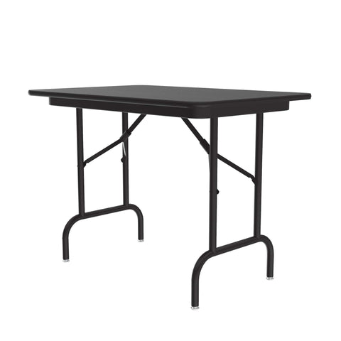 Correll 24"x48" Commercial Duty Keyboard Height (26.5") Folding Table, Black Granite Melamine Top, USA Made, Strong Steel Apron (CF2448MK-07)