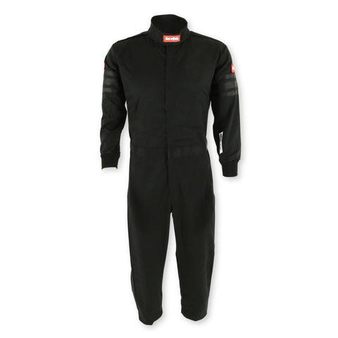 RaceQuip Racing Driver Fire Suit One Piece Single Layer SFI 3.2A/ 1 Black Junior Medium 1959993