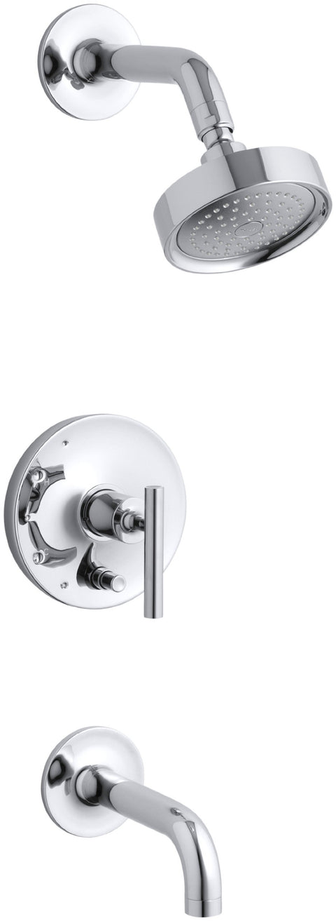 KOHLER K-T14421-4-CP Purist Rite-Temp Pressure-Balancing Bath and Shower Faucet Trim, Polished Chrome