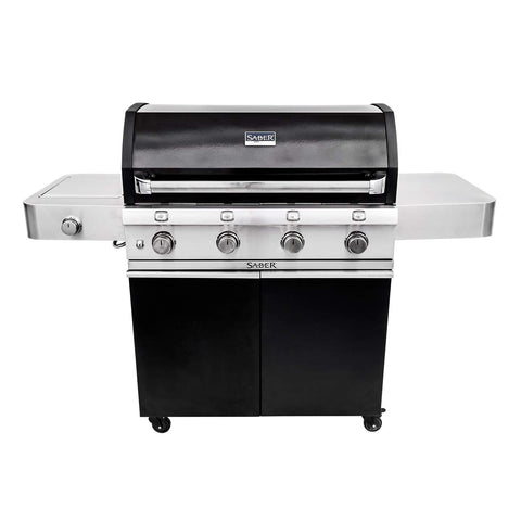 Saber Grills R67CC1117 Saber Cast Black 4-Burner Cart Grill