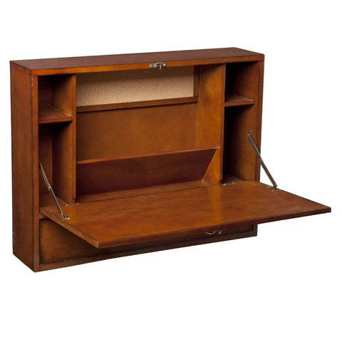 Wall Mount Laptop Desk - Brown Mahogany