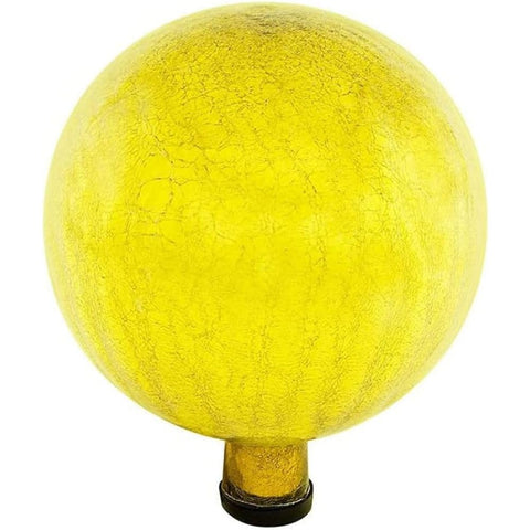 Oakestry 10 Inch Gazing Globe Decorative Gazing Ball Glass Mirror Polished Hollow Reflective Garden Sphere for Home Garden Lawn Outdoor and Yard Lemon Drop
