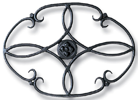 Minuteman International TWI-01 Clover woodstove Tabletop Wrought Iron Trivet, Black