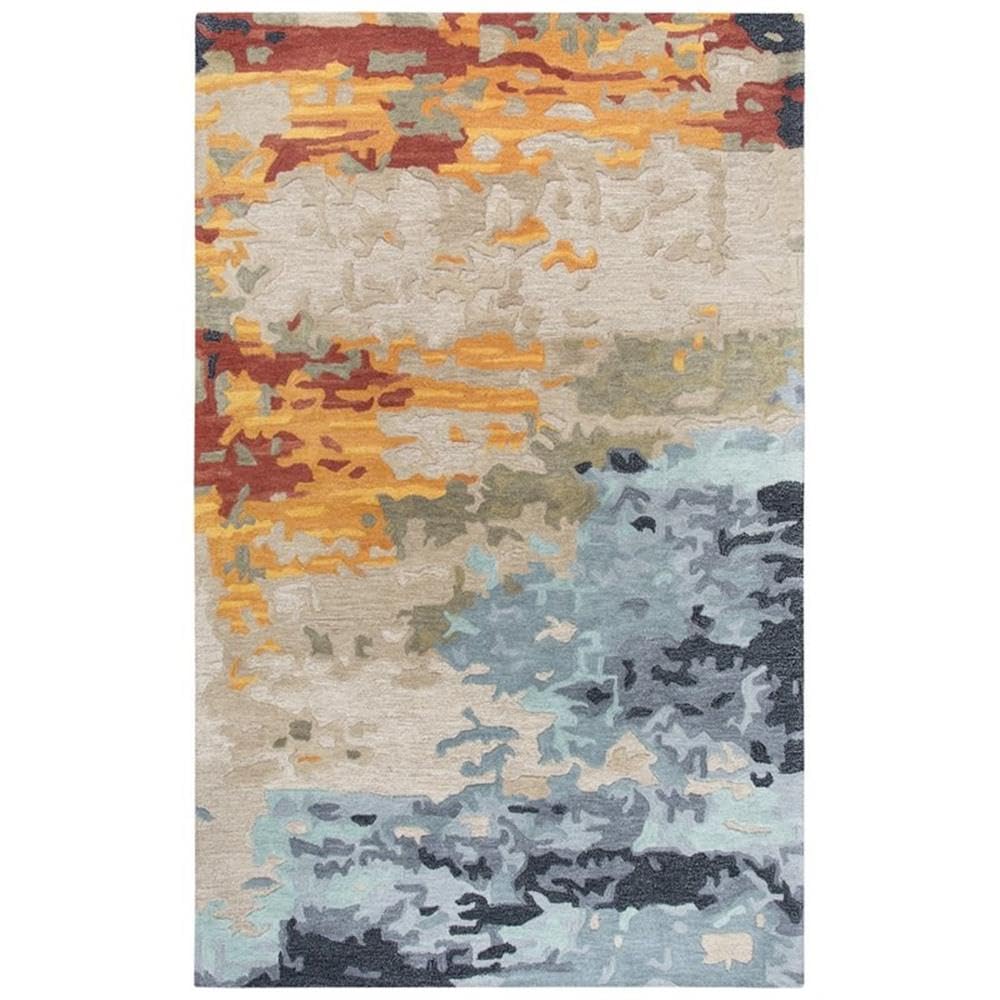 Rizzy Home Alora Decor Lapis 8' x 10' Tan/Gray/Black/Orange/Red/Gold ...