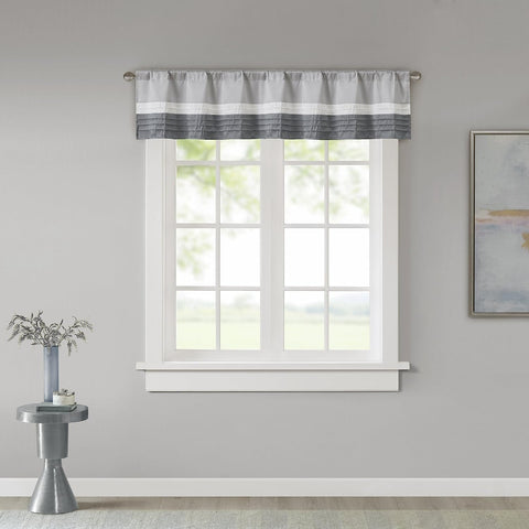 Madison Park Amherst Single Panel Faux Silk Rod Pocket Curtain with Privacy Lining for Living Room, Window Drapes for Bedroom and Dorm, 50x18, Grey