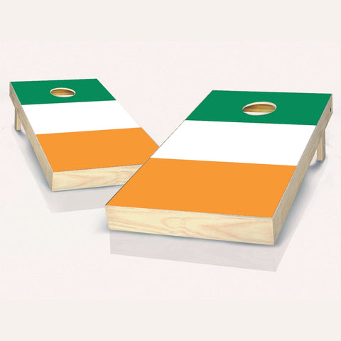 Skip's Garage Irish Flag Cornhole Set - 2x4 Boards (Corn Filled Bags) - Include Board Hole Lights