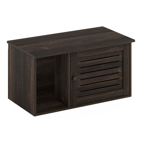 Furinno Peli Farmhouse Hidden Cat Litter Box with Divider Ebony