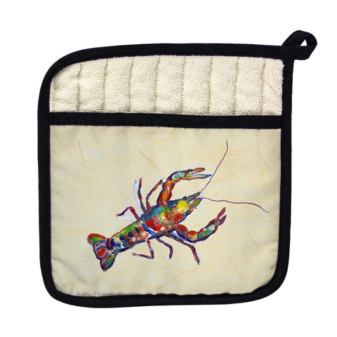 Betsy Drake PT986B Crayfish on Beige Pot Holder