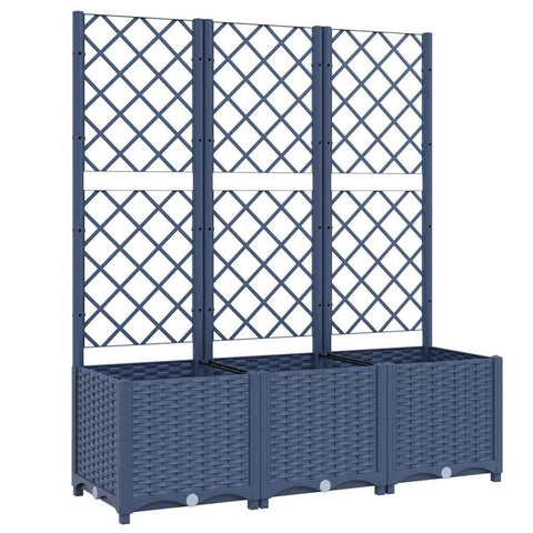 vidaXL Garden Planter with Trellis - Dark Gray, Polypropylene, 47.2"x15.7"x53.5" - Ideal for Climbing Plants - Outdoor, Balcony, Terrace, Garden Use