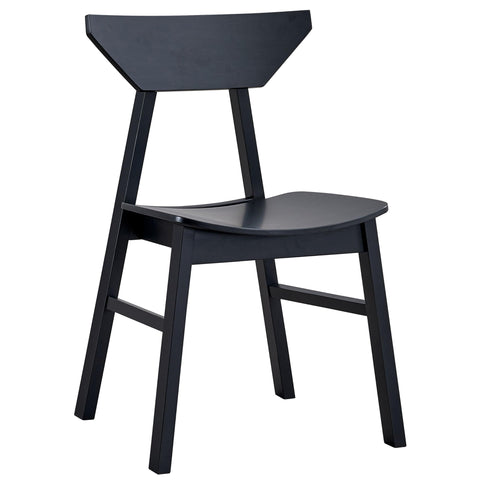 Acme Briar Rubber Wood Armless Side Chair in Black (Set of 4)