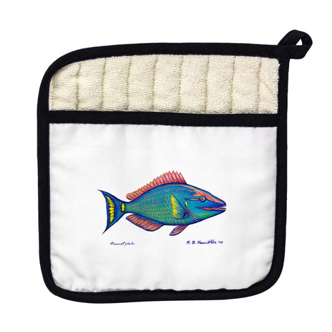 Betsy Drake PT115 Parrot Fish Pot Holder