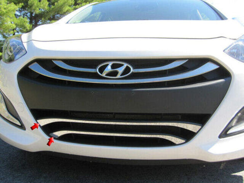 QAA is Compatible with 2013-2015 Hyundai Elantra 2 Piece Stainless Front Grille Accent Trim, Lower Inserts SG13345
