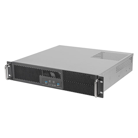 2U rackmount Server Chassis with Dual 5.25" Drive Bays, 3.5" HDDx2 and 2.5" HDDx1, Support M-ATX, ITX M/B, PS2/2U single/2u redundant PSU,USB 3.0x2