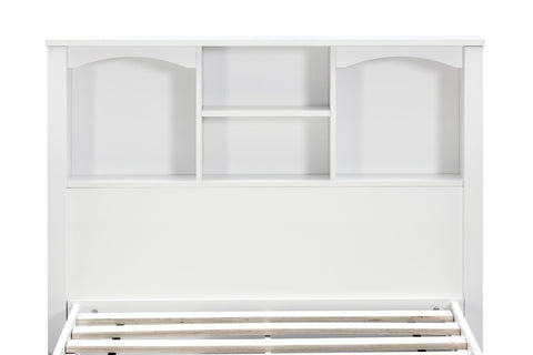 OS Home and Office Furniture Twin Sized White Bookcase Headboard