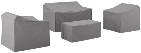 4Pc Outdoor Furniture Cover Set Gray - Loveseat, 2 Chairs, & Coffee