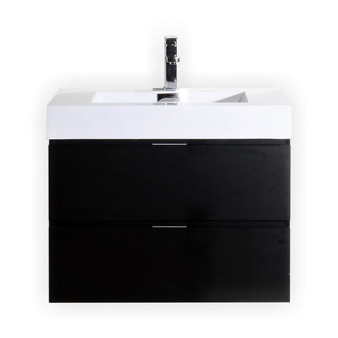 Bliss 36? Black Wall Mount Modern Bathroom Vanity