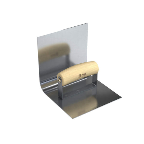 Bon 12-474 6-Inch by 6-Inch Stainless Steel Base Tool with 1-Inch Lip and 6-Inch Radius Wood Handle
