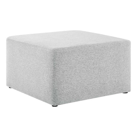 Modway Callum 28 Inch Square Ottoman in Heathered Weave Light Gray - Heathered Woven Fabric - Versatile Coffee Table and Footrest - Couch Ottoman - Living Room Accent Table - Large Footstool