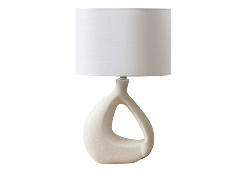 Monarch Specialties I 9880 Lighting, 23" H, Table Lamp, Ivory Resin, Ivory/Cream Shade, Contemporary