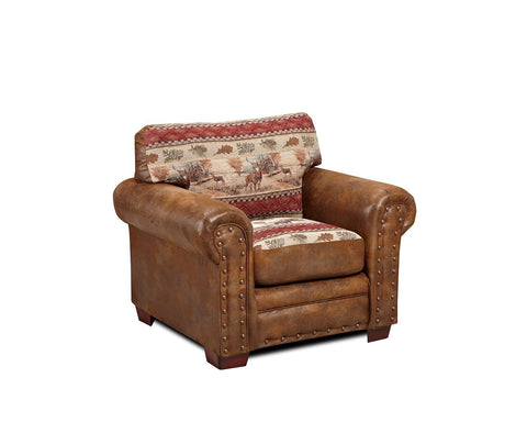 American Furniture Classics Microfiber Deer Valley Arm Chair in Brown