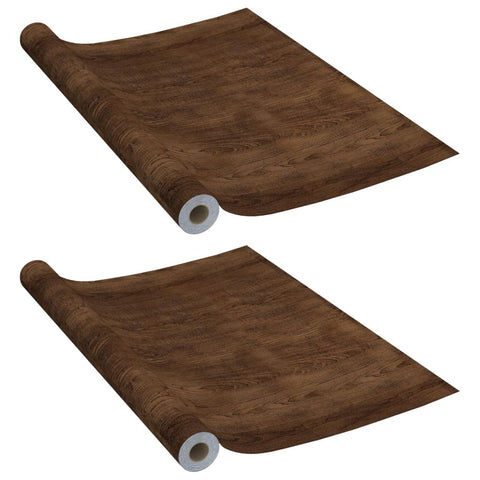 vidaXL Furniture Film Set of 2 Dark Oak PVC 197 x 35.4 in